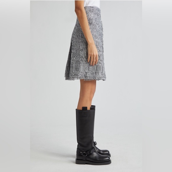 Warped Houndstooth Fringe Trim Wrap Skirt - Picture 5 of 10